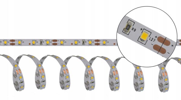 TAŚMA LED 12V 2835 4,8W IP20 60LED BIAŁY CIEPŁY