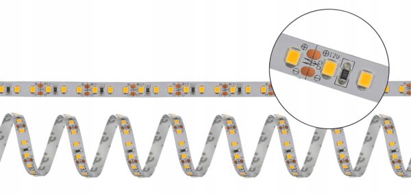 TAŚMA LED 12V 2835 9,6W IP20 120LED CZERWONA GĘSTA