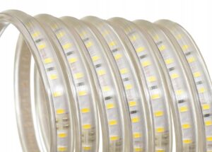 TAŚMA LED 220V 230V CIEPŁA CIĘTA CO 10CM MEGA MOC