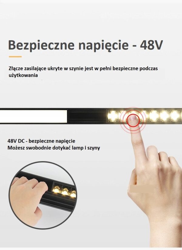 Lampa Magnetyczna LED 7W czarna 4000K Bridgelux