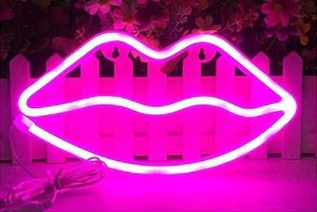 Neon LED DIY Baterie USB Prezent Ozdoba Różowy