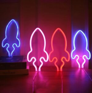 Neon LED DIY na Baterie AAA USB Prezent Niebieski