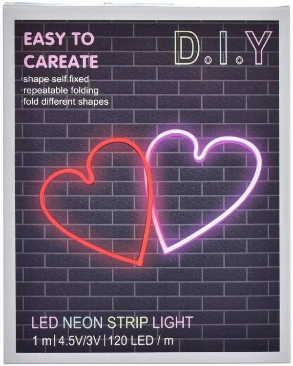 Neon LED DIY na Baterie AAA USB Prezent Niebieski