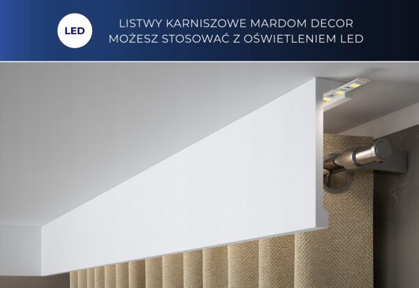 Listwa karniszowa LED gzyms sztukateria QL026 GK