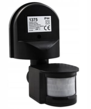 Czujnik ruchu PIR ZEWNĘTRZNY LED 180st. IP44 CZARN
