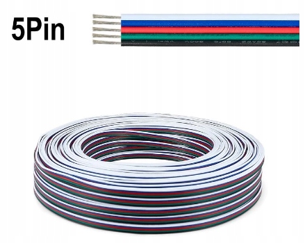 Kabel 5PIN przewód do taśm LED RGBW 5x0.35mm 1metr