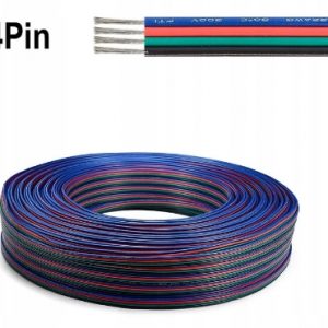 Kabel 4PIN przewód do taśm LED RGB 4x0.35mm 1 metr