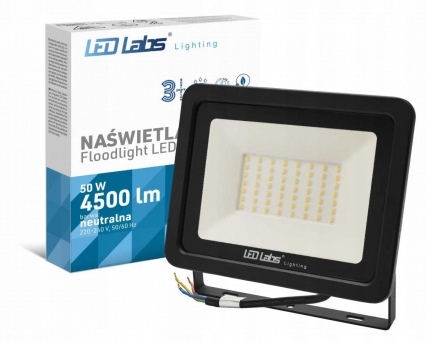 NAŚWIETLACZ LED SLIM 50W NW SMD IP65 3 lata gwa