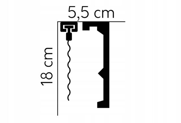 Listwa karniszowa LED gzyms taśma profil QL056