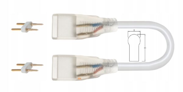 Złącze przedłużacz LED Neon FLEX taśma 8x16 ZetX Złącze przedłużacz LED Neon FLEX taśma 8x16 ZetX