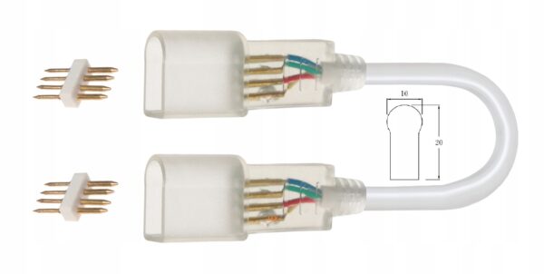 Złącze przedłużacz LED Neon FLEX taśma 10x20 RGB Złącze przedłużacz LED Neon FLEX taśma 10x20 RGB