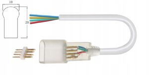 Przewód przyłączeniowy do neonu LED RGB 10×20 mm