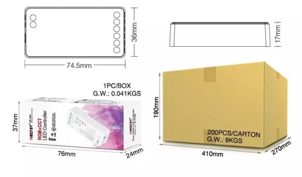 MiLIGHT FUT039S sterownik RGB/RGBW/RGB+CCT 12-24V