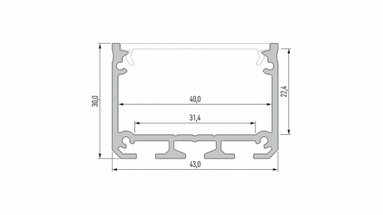 Profil LED nawierzchniowy ILEDO biały lakierowany 1 m