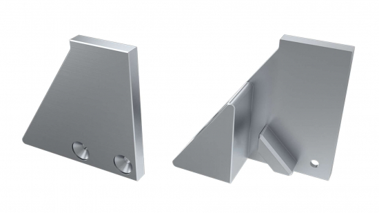 Zaślepka ALU do profilu typ I10 10mm srebrna prawa z podporą