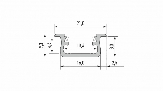 14bce736e88623458f581f987af3 Profil LED wpuszczany typ B surowy 2 m