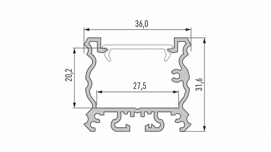 Profil LED nawierzchniowy TALIA srebrny anodowany 1 m
