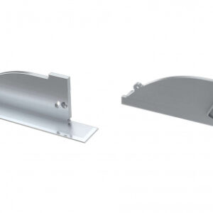 Zaślepka ALU do profilu TOPO srebrna z otworem prawa