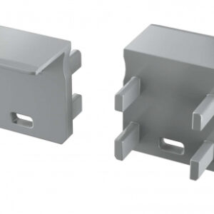 Zaślepka do profilu typ J szara z otworem lewa