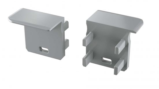 Zaślepka do profilu typ J szara z otworem lewa