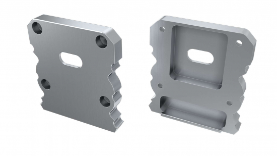 Zaślepka ALU do profili TALIA M1+TALIA srebrna z otworem