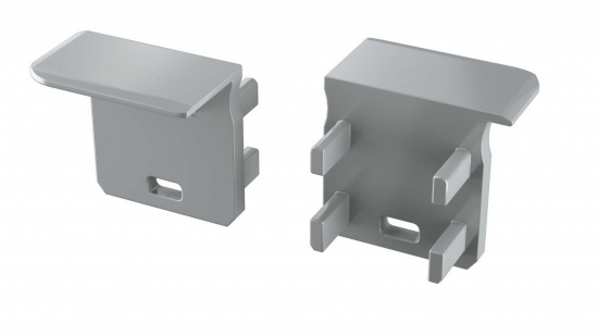 Zaślepka do profilu typ J szara z otworem prawa