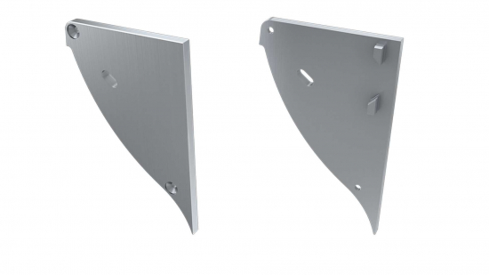 Zaślepka ALU do profilu CONVA srebrna prawa z otworem