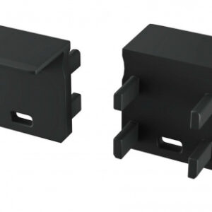 Zaślepka do profilu typ J czarna z otworem prawa