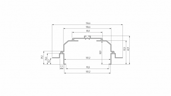 Profil montażowy Largo M4 srebrny anodowany 2 m