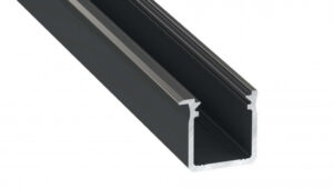 Profil LED wpuszczany typ J czarny anodowany 2 m