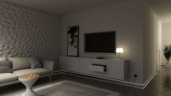 Profil LED przypodłogowy FLARO srebrny anodowany 2 m