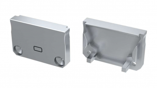 Zaślepka do profilu SILEDA szara z otworem