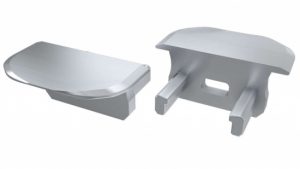 Zaślepka do profilu typ B szara z otworem - okrągła