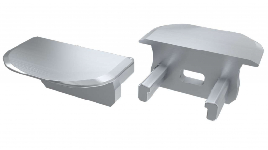 Zaślepka do profilu typ B szara z otworem - okrągła