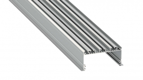 Profil LED szeroki wpuszcz. inLARGO srebrny anodowany 2 m