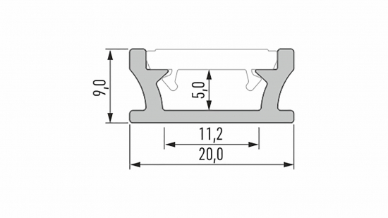 Profil LED podłogowy TERRA biały lakierowany 1 m