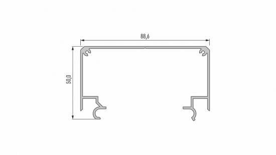 b8fcb1d0817df45bbce63335db89 Profil montażowy Largo M2 srebrny anodowany 1 m