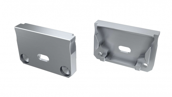 Zaślepka ALU do profilu SILEDA srebrna z otworem