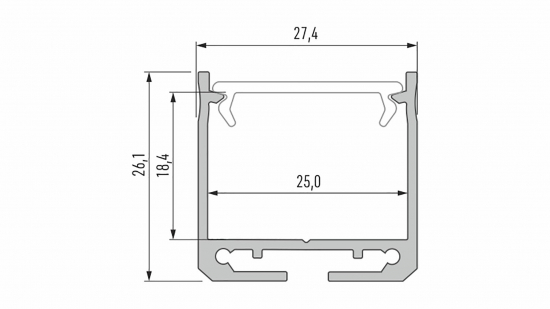 c9f23aa9ebd19931612e90c89d1c Profil LED nawierzchniowy DILEDA biały lakierowany 1 m