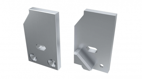 Zaślepka ALU do profilu typ I10 10mm srebrna prawa z otworem