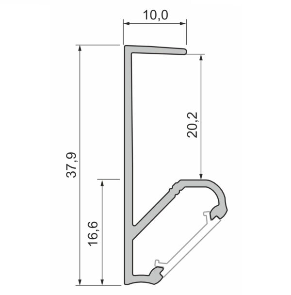 techniczny-q20 Profil LED narożny typ Q20 biały lakierowany 1 m