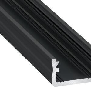 Profil LED nawierzchniowy typ A czarny anodowany 1 m Profil LED nawierzchniowy typ A czarny anodowany 1 m
