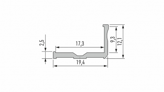 40d59237da72301b6cfb9647df47 Profil LED typ E biały 3 m - zestaw 10 sztuk