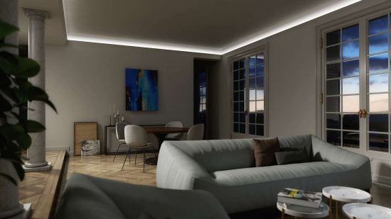 87a6a42634edde3a8ae68e5a017d Profil LED przysufitowy LOGI srebrny anodowany 3 m