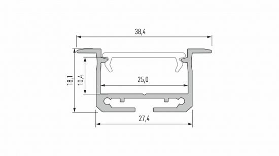 Profil LED wpuszczany inSILEDA srebrny anodowany 3 m