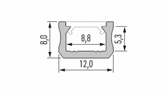 Profil LED typ X srebrny 3 m - zestaw 10 sztuk