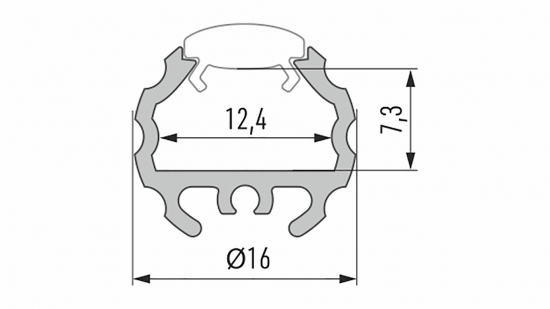 Profil LED typ MICO srebrny 3 m - zestaw 10 sztuk