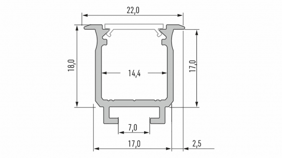 Profil LED typ W czarny 3 m – zestaw 10 sztuk