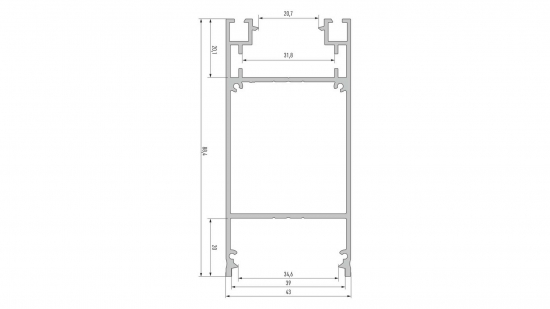 Profil LED nawierzchniowy DULIO srebrny anod. 3 m