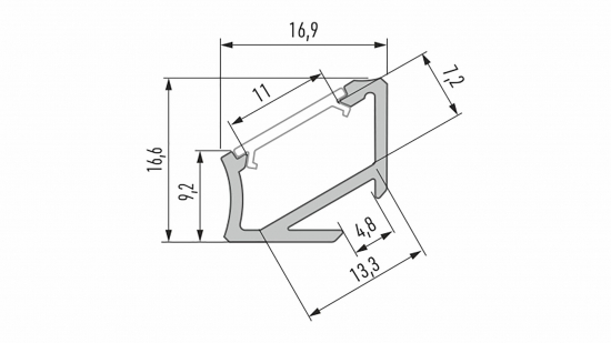d5736e9d10d30e5e1a7c7e12af25 Profil LED typ H czarny 3 m - zestaw 10 sztuk